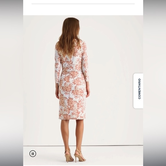 Ralph Lauren Pink and Cream Floral Long Sleeve Dress - Picture 3 of 5